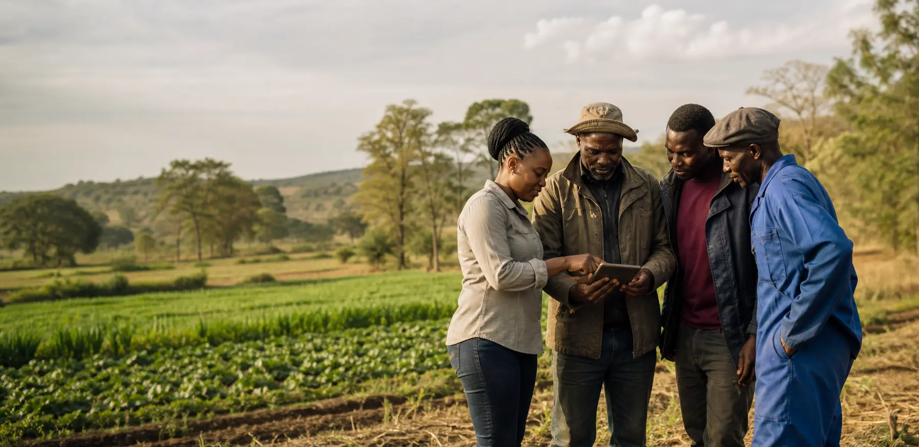 RAIZ field partners reviewing restoration priorities in an agricultural landscape