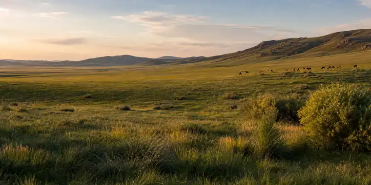 Mongolia restored steppe rangeland